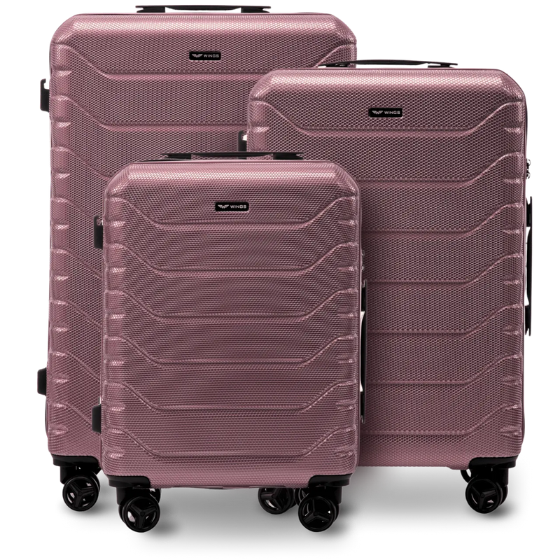 Zestaw 3 walizek Wings CRAKE POLICARBON 100% ROSE GOLD