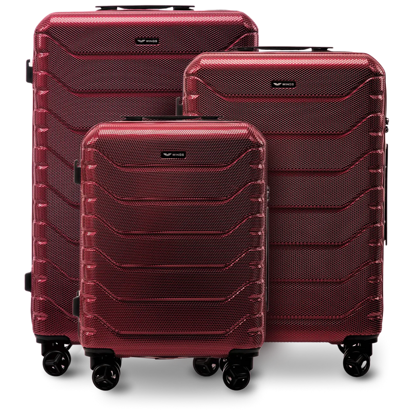 Zestaw 3 walizek Wings CRAKE POLICARBON 100% WINE RED
