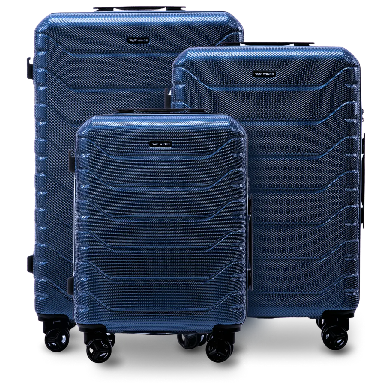 Zestaw 3 walizek Wings CRAKE POLICARBON 100% MIDDLE BLUE CRAKE COLLECTION