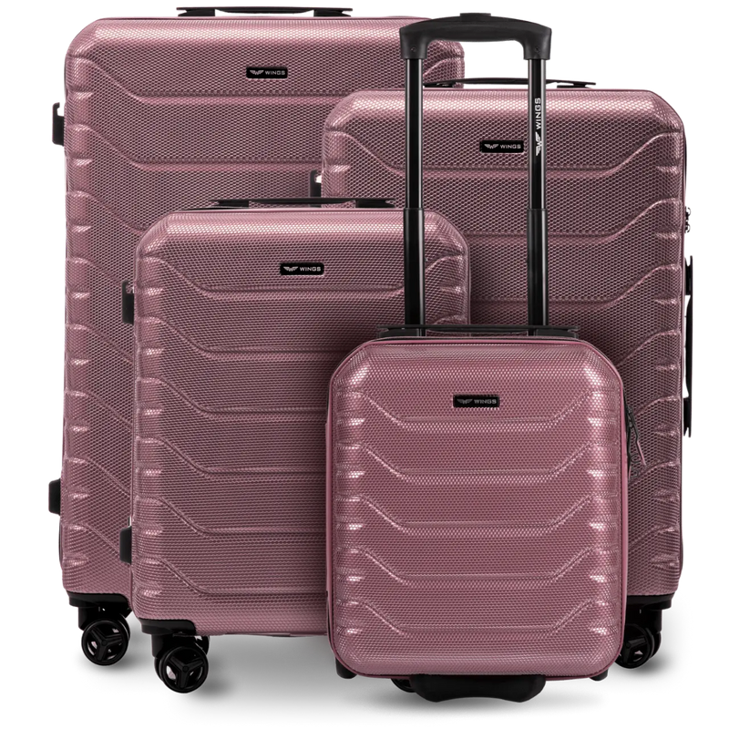 Zestaw 4 walizek Wings CRAKE POLICARBON 100% ROSE GOLD S/M/L + MINI
