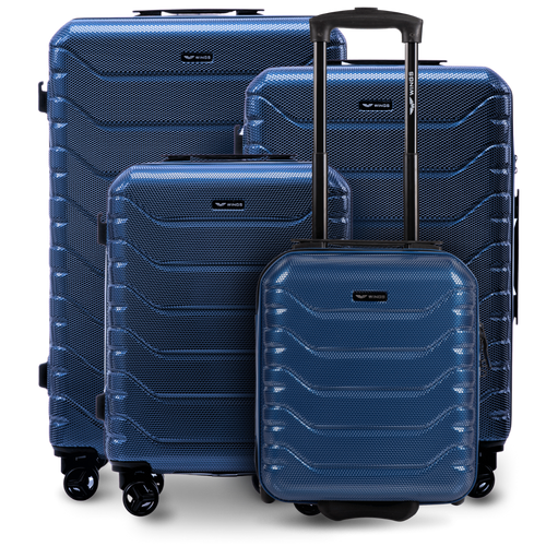 Zestaw 4 walizek Wings CRAKE POLICARBON 100% MIDDLE BLUE