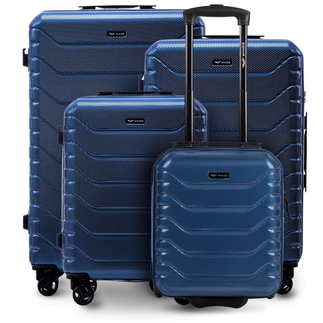 Zestaw 4 walizek Wings CRAKE POLICARBON 100% MIDDLE BLUE CRAKE COLLECTION