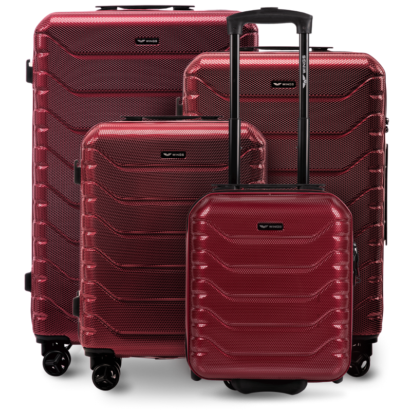 Zestaw 4 walizek Wings CRAKE POLICARBON 100% WINE RED
