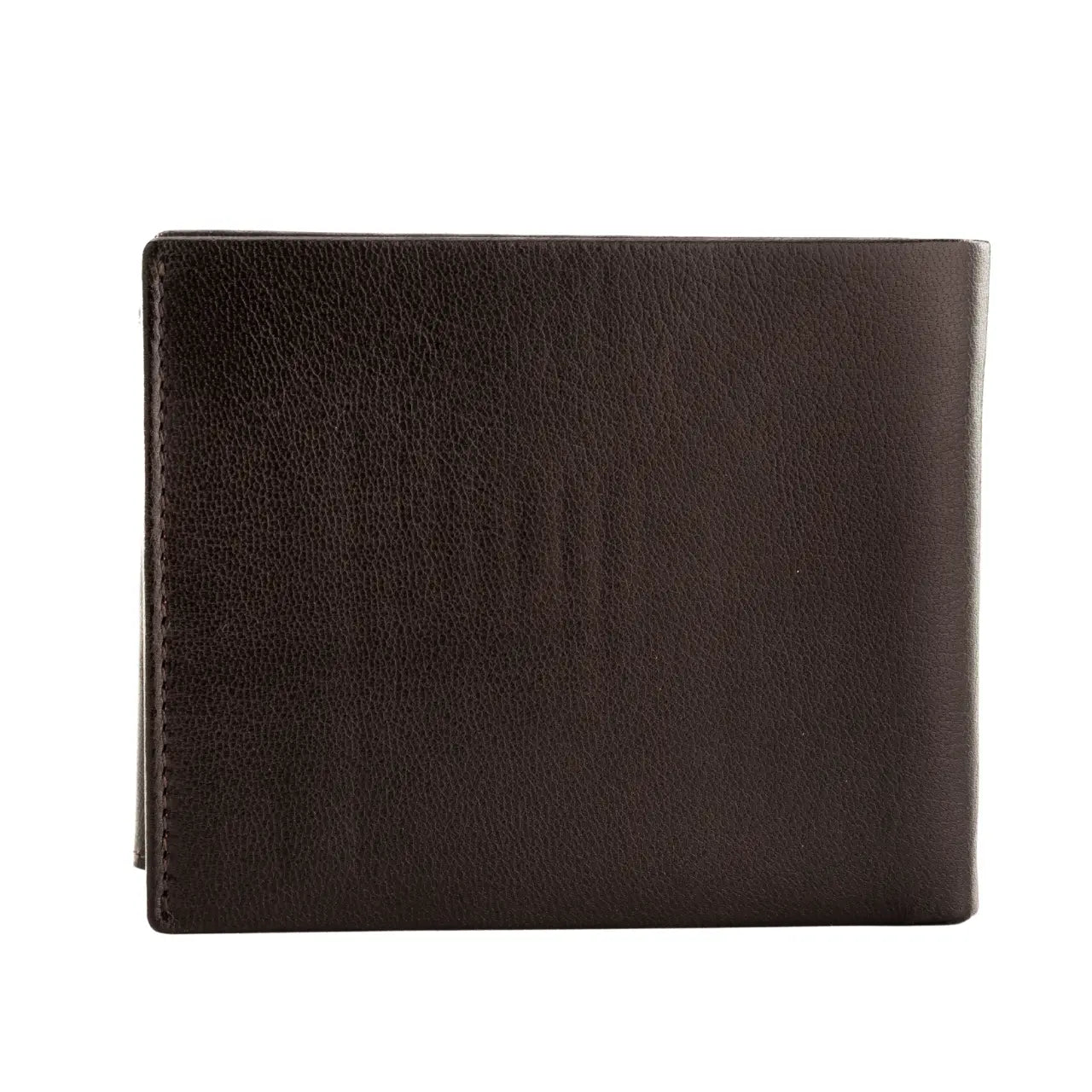 WINGS Męski portfel ze skóry naturalnej z odchylaną klapką Brown LEATHER COLLECTION
