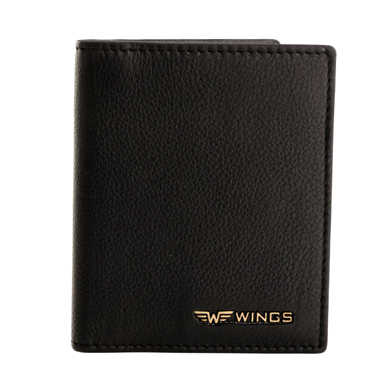 WINGS Cardholder ze skóry naturalnej Black LEATHER COLLECTION