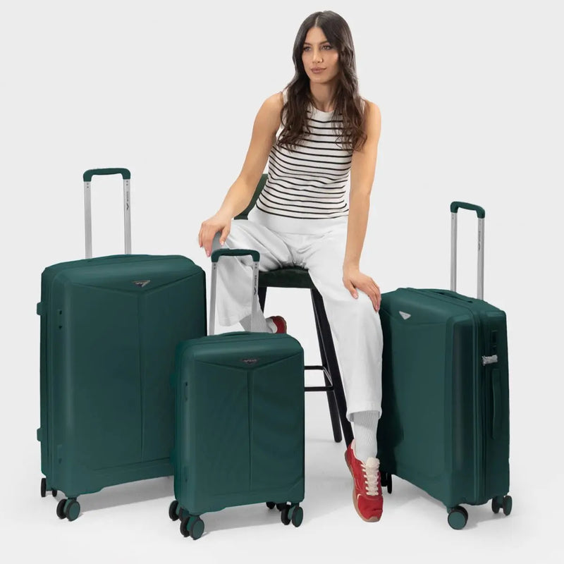 Komplet 3 walizek Wings COCKATIEL polipropylen DARK GREEN