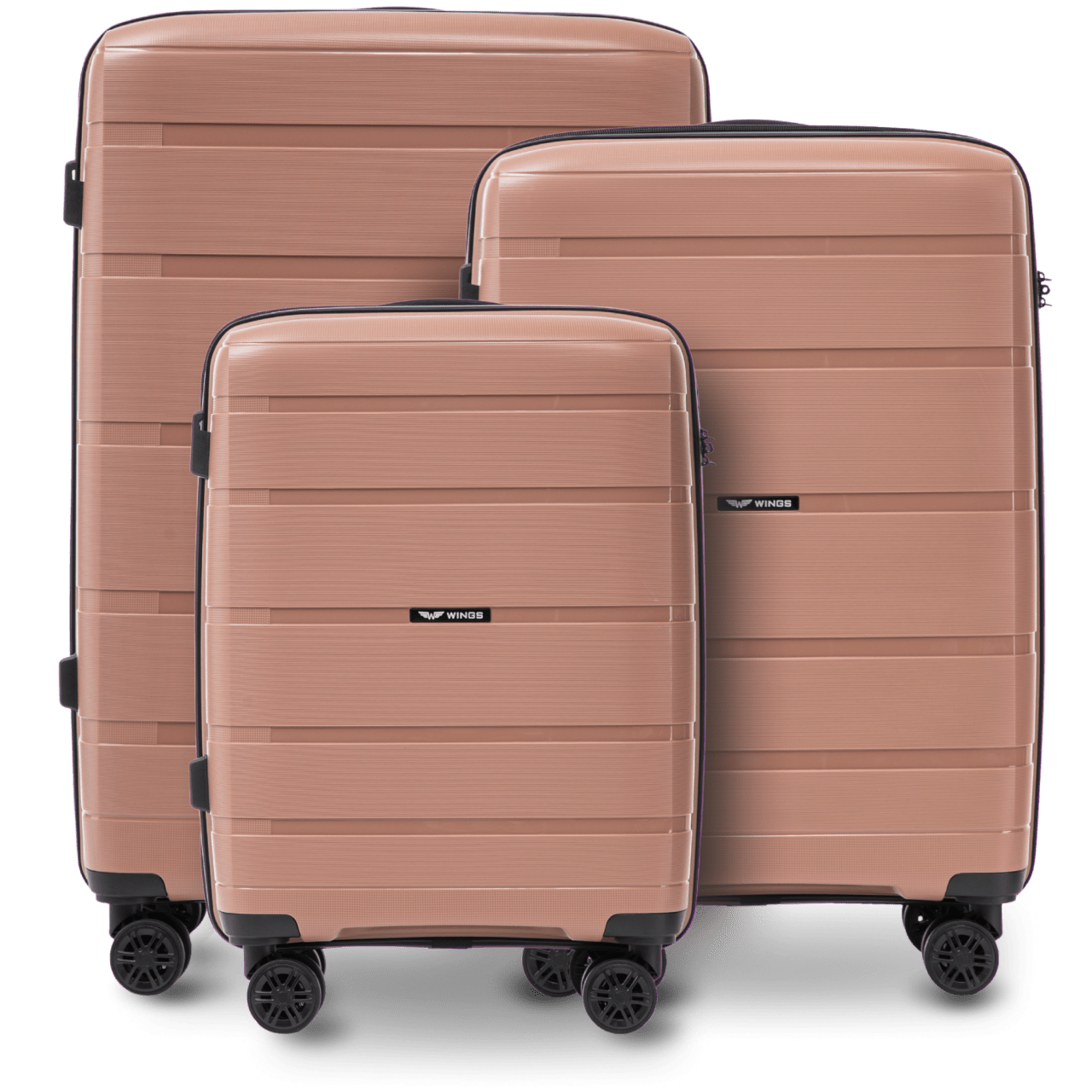 Komplet 3 walizek Wings HAWFINCH 3.0 polipropylen R. GOLD