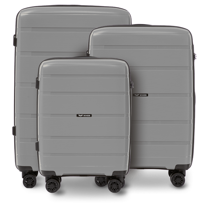 Komplet 3 walizek Wings HAWFINCH 3.0 polipropylen DARK GREY