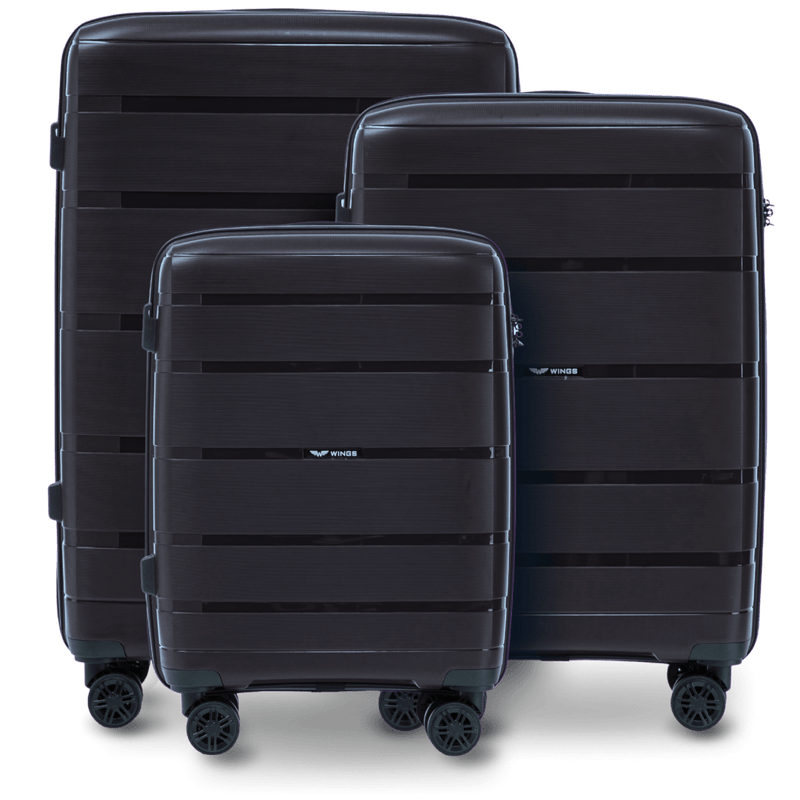 Komplet 3 walizek Wings HAWFINCH 3.0 polipropylen BLACK