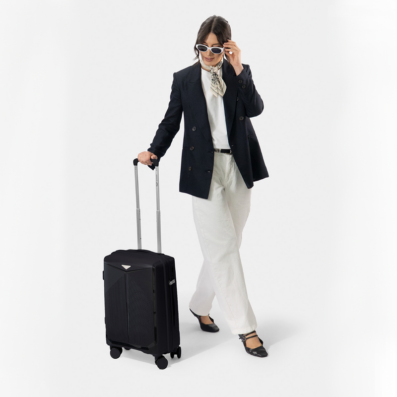 Walizka kabinowa Wings COCKATIEL polipropylen 20" BLACK