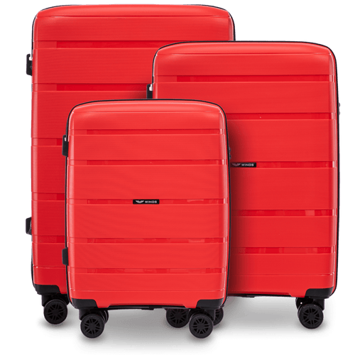 Komplet 3 walizek Wings HAWFINCH polipropylen RED