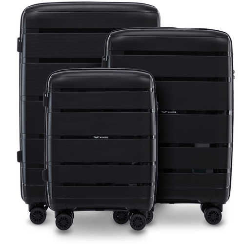 Komplet 3 walizek Wings HAWFINCH 2.0  polipropylen BLACK