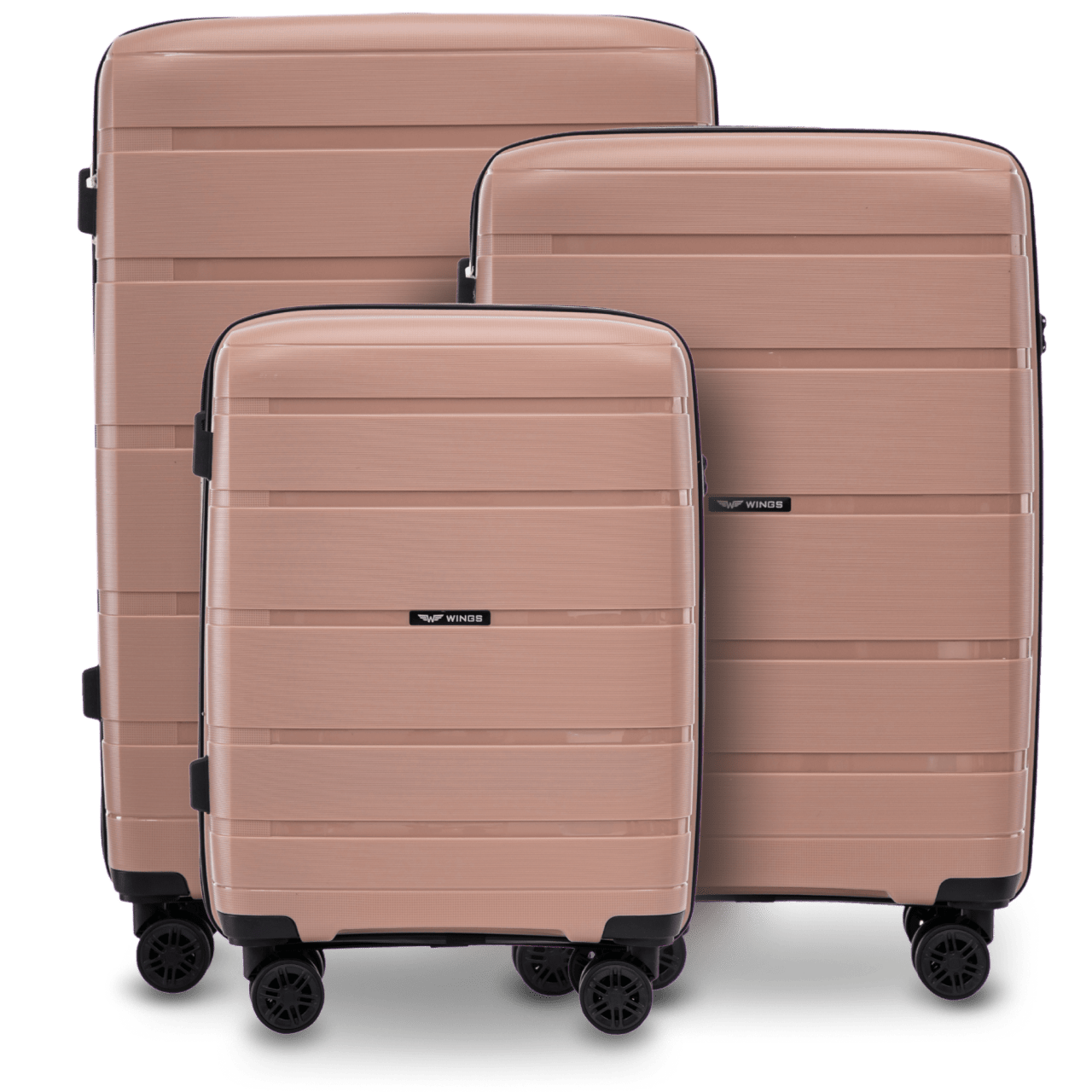 Komplet 3 walizek Wings HAWFINCH 2.0  polipropylen ROSE GOLD HAWFINCH COLLECTION