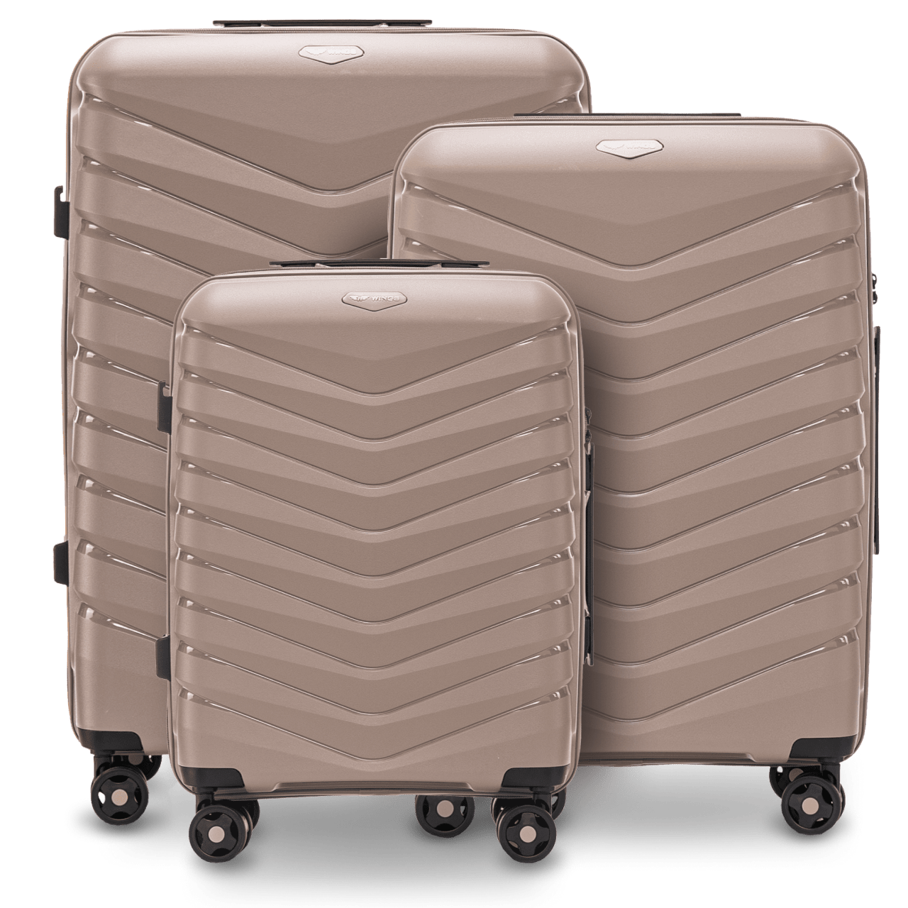 Zestaw 3 walizek Wings PHOENIX polipropylen CHAMPAGNE