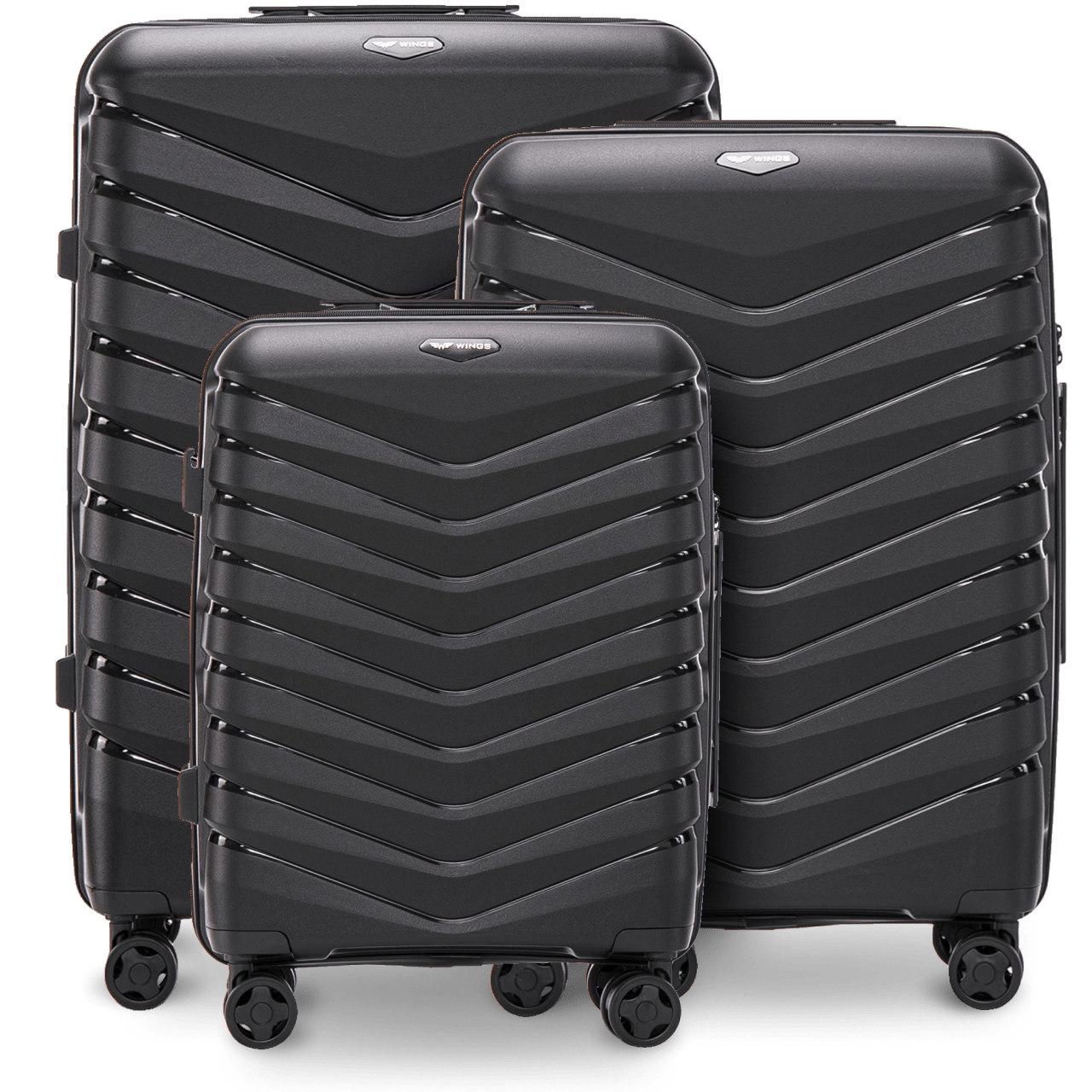 Zestaw 3 walizek Wings PHOENIX polipropylen BLACK