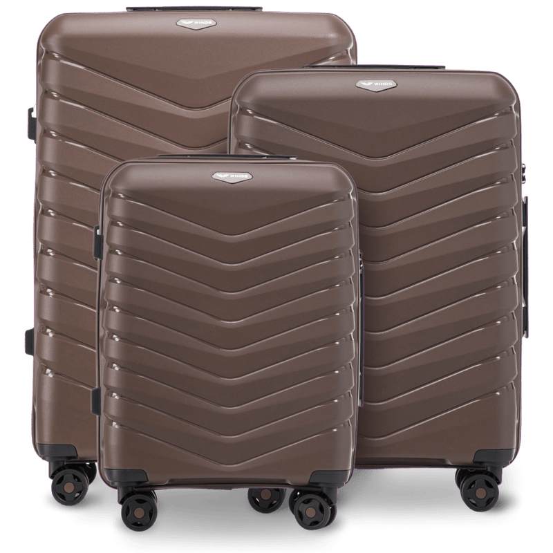Zestaw 3 walizek Wings PHOENIX polipropylen BROWN