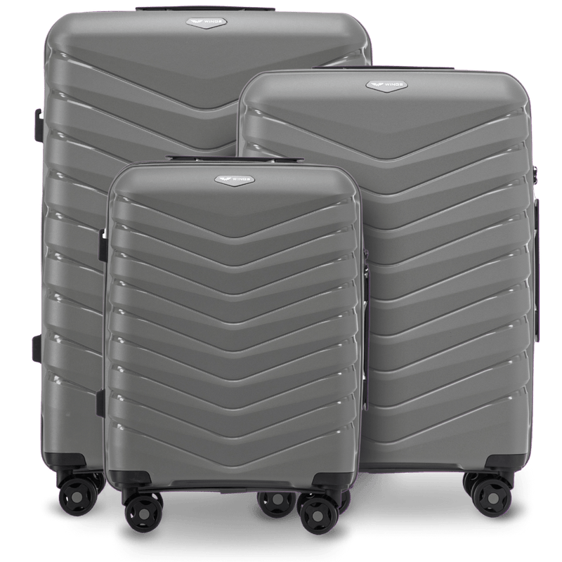 Zestaw 3 walizek Wings PHOENIX polipropylen DARK GREY