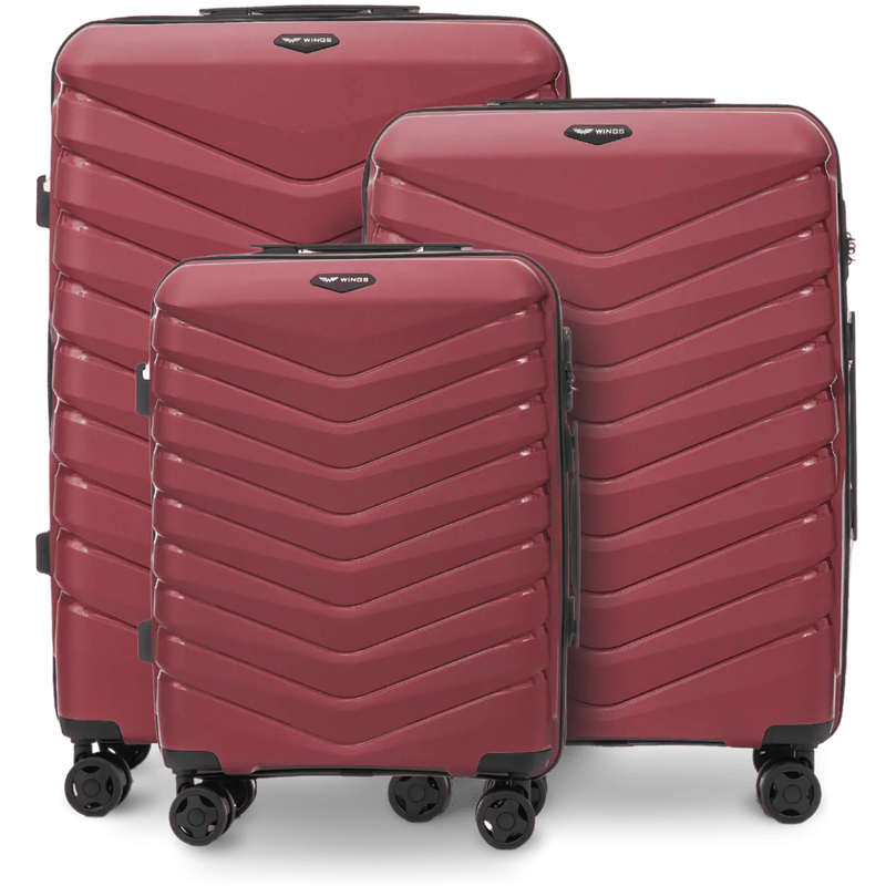 Zestaw 3 walizek Wings PHOENIX 2.0 polipropylen BURGUNDY