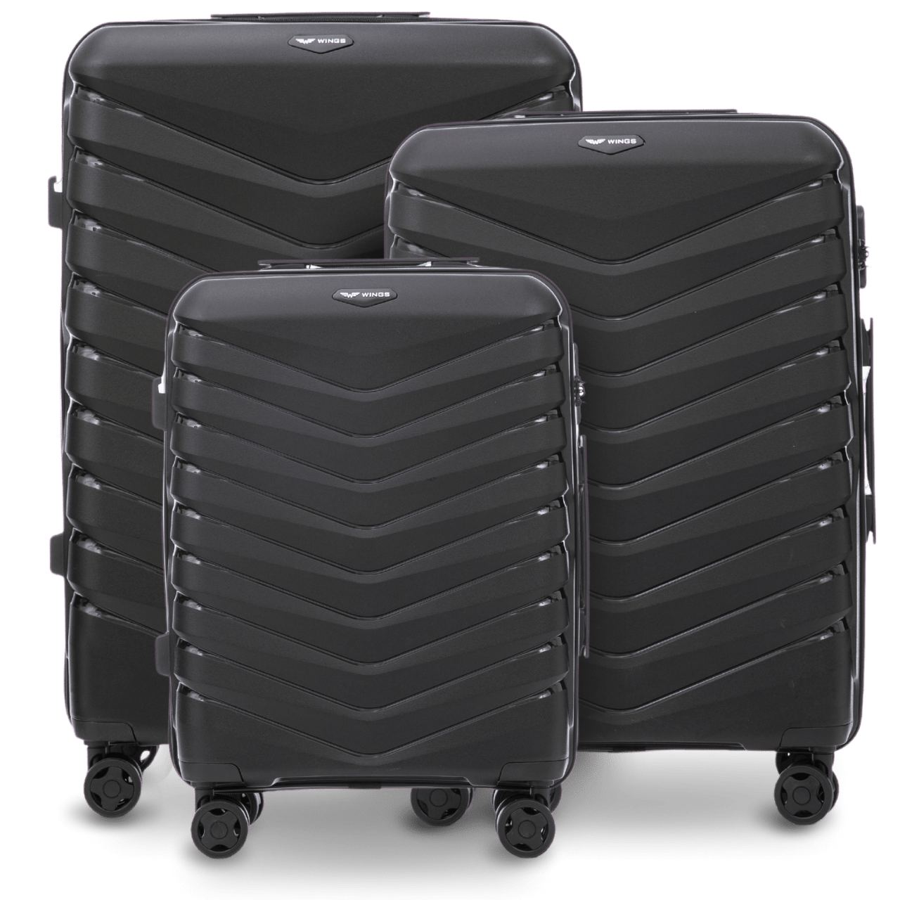 Zestaw 3 walizek Wings PHOENIX 2.0 polipropylen BLACK PHOENIX COLLECTION