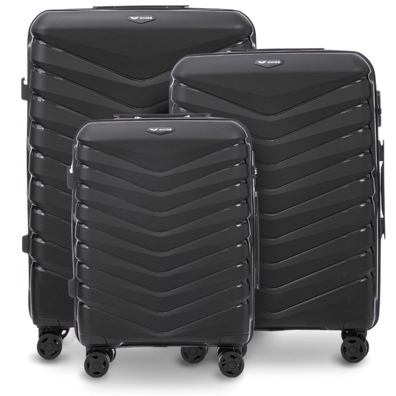 Zestaw 3 walizek Wings PHOENIX 2.0 polipropylen BLACK