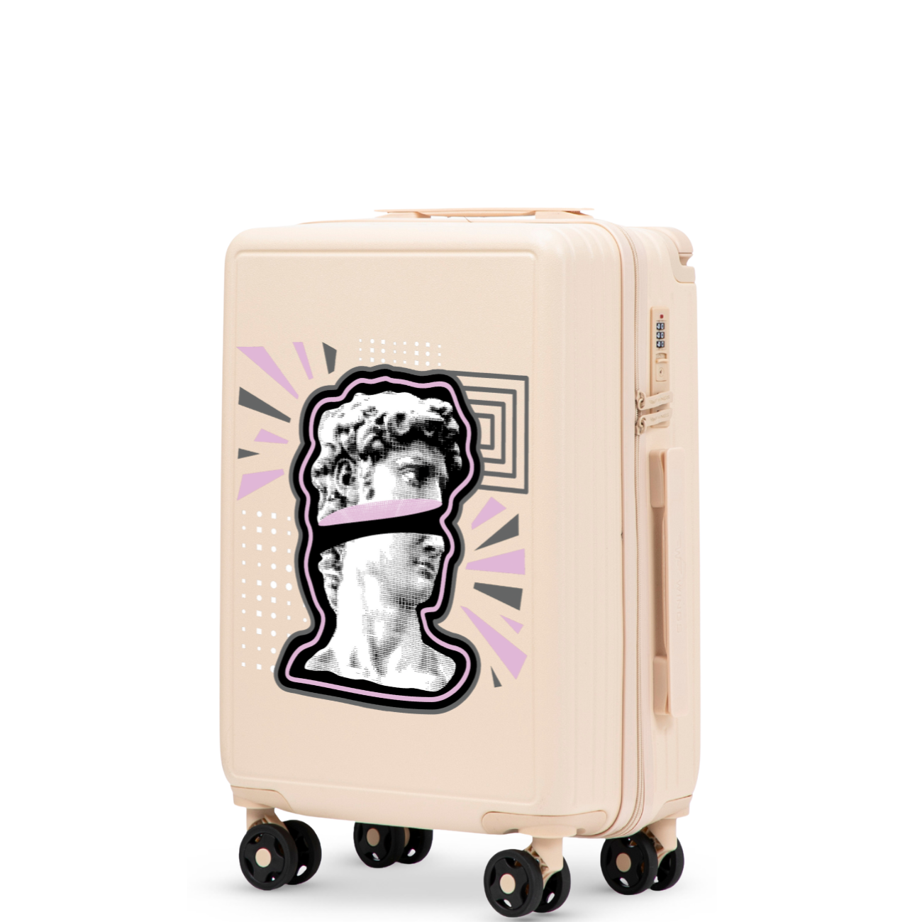 Walizka kabinowa Wings ABS+ 20" Customized DIRTY WHITE POPIERSIE