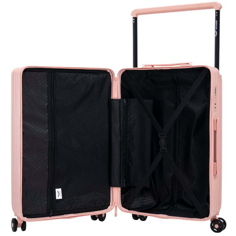 Walizka kabinowa Wings ABS+ 20" Customized SOFT PINK POPIERSIE