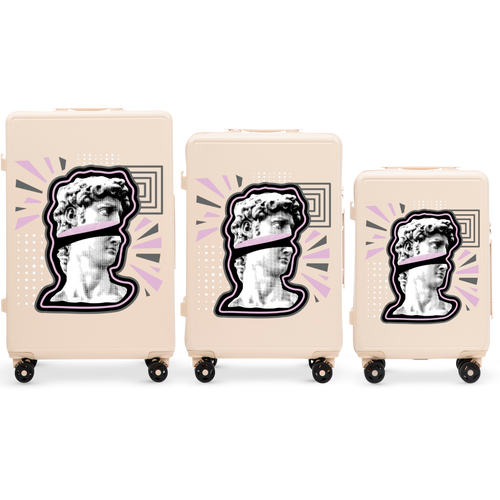 Komplet 3 WALIZEK Wings ABS+ Customized DIRTY WHITE POPIERSIE