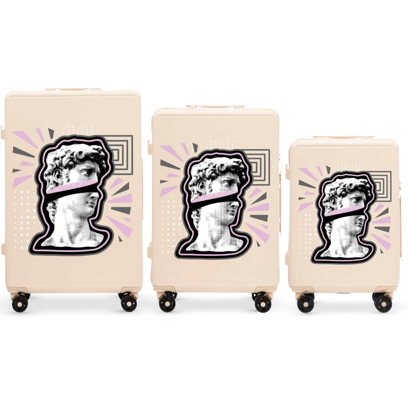 Komplet 3 WALIZEK Wings ABS+ Customized DIRTY WHITE POPIERSIE