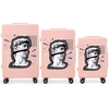 Komplet 3 WALIZEK Wings ABS+ Customized SOFT PINK POPIERSIE