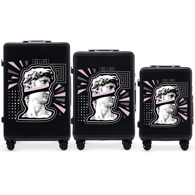 Komplet 3 WALIZEK Wings ABS+ Customized BLACK POPIERSIE