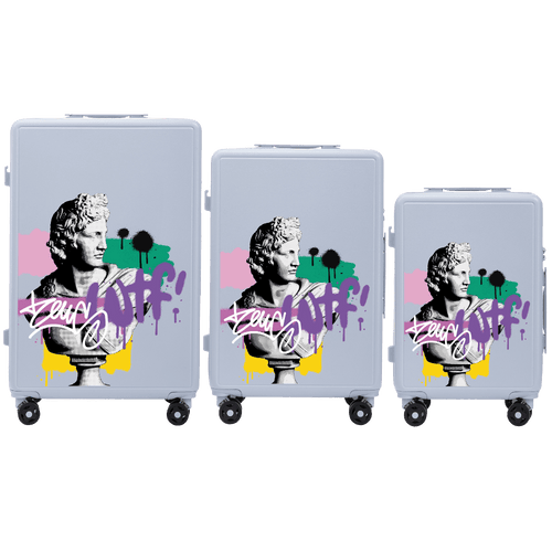 Komplet 3 WALIZEK Wings ABS+ Customized PASTEL BLUE ZEUS