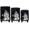 Komplet 3 WALIZEK Wings ABS+ Customized BLACK MEOW