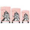 Komplet 3 WALIZEK Wings ABS+ Customized SOFT PINK MEOW