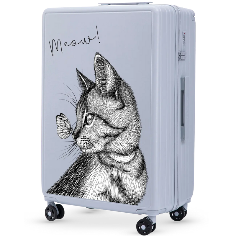 Walizka duża Wings ABS+ 28" Customized PASTEL BLUE MEOW