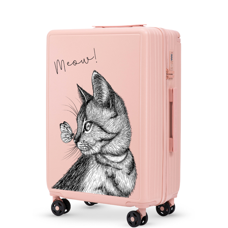 Walizka średnia Wings ABS+ 24" Customized SOFT PINK MEOW