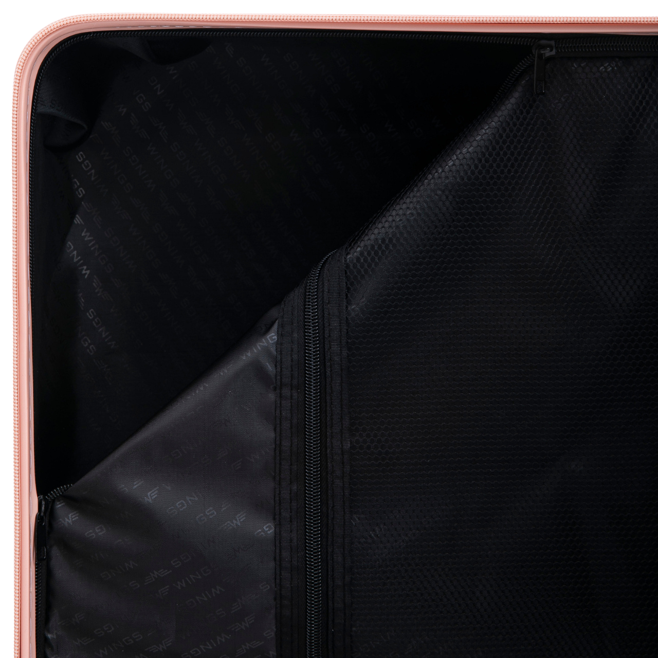 Walizka kabinowa Wings ABS+ 20" Customized SOFT PINK DOG