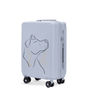 Walizka kabinowa Wings ABS+ 20" Customized  PASTEL BLUE DOG