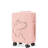 Walizka kabinowa Wings ABS+ 20" Customized SOFT PINK DOG