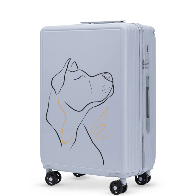Walizka średnia Wings ABS+ 24" Customized PASTEL BLUE DOG