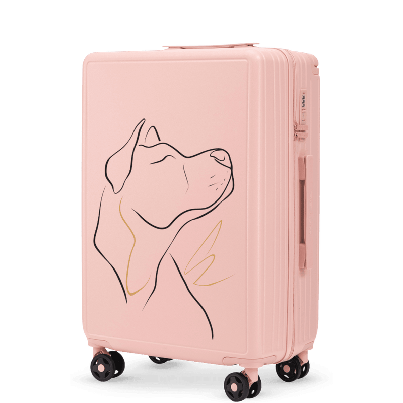 Walizka średnia Wings ABS+ 24" Customized SOFT PINK DOG