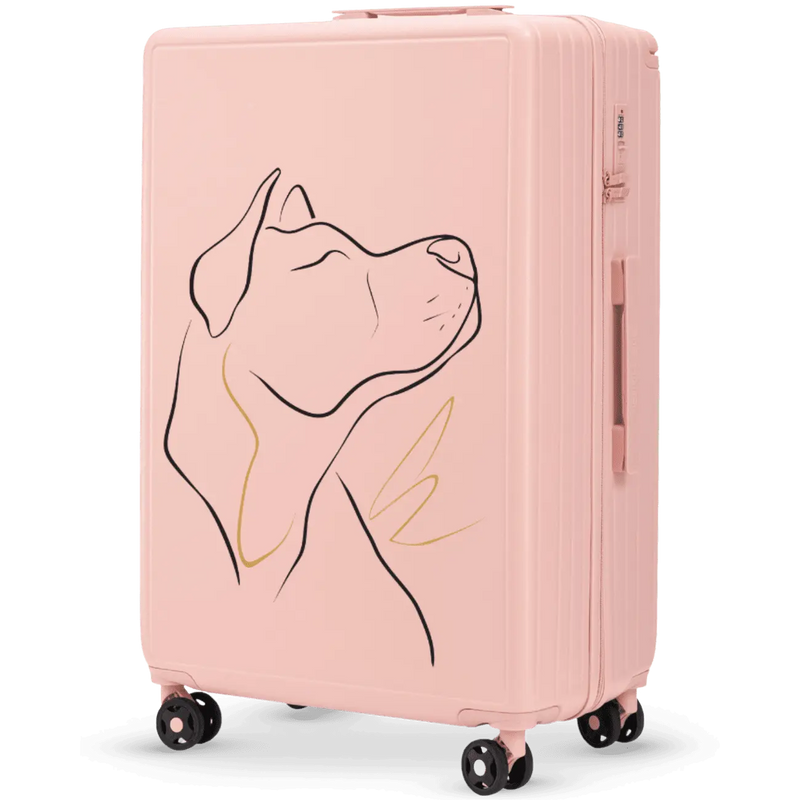 Walizka duża Wings ABS+ 28" Customized SOFT PINK DOG