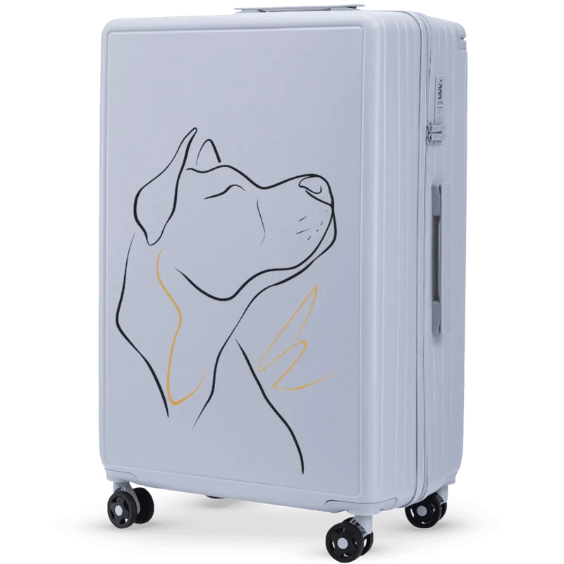Walizka duża Wings ABS+ 28" Customized PASTEL BLUE DOG