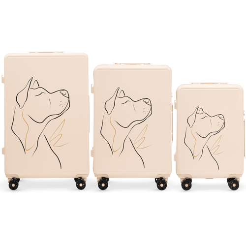 Komplet 3 WALIZEK Wings ABS+ Customized DIRTY WHITE DOG