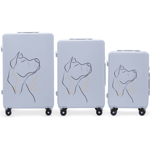 Komplet 3 WALIZEK Wings ABS+ Customized PASTEL BLUE DOG