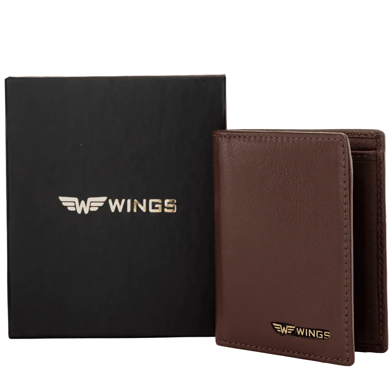 WINGS Cardholder ze skóry naturalnej Brown LEATHER COLLECTION