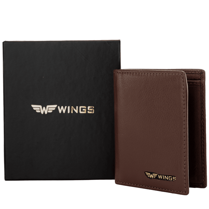WINGS Cardholder ze skóry naturalnej Brown