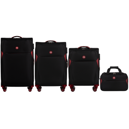 Zestaw 3 walizek DIPPER + torba podręczna Wings BLACK
