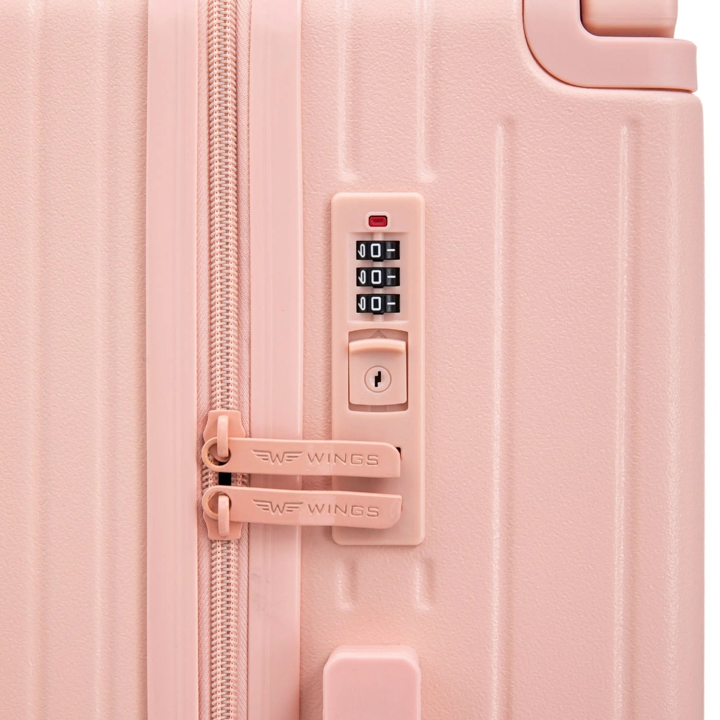 Walizka kabinowa Wings ABS+ 20" Customized  SOFT PINK JAMNIK customized