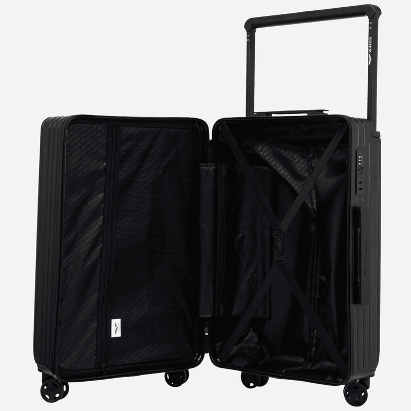 Walizka kabinowa Wings ABS+ 20" Customized  BLACK JAMNIK