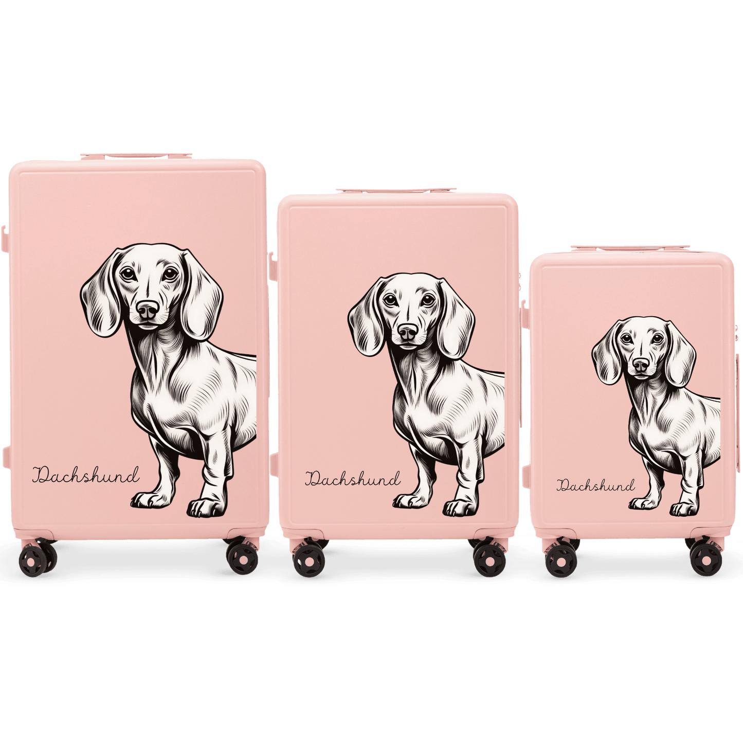 Komplet 3 WALIZEK Wings ABS+ Customized SOFT PINK JAMNIK